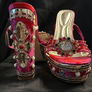 Elegant Embellished Red Heels